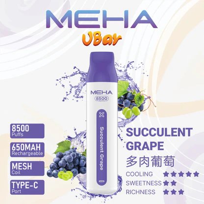 魅嗨小白條 MEHA VBar 8500口拋棄式 冰爽水果系列清涼入喉 3% 丁鹽黃金配方 650mAh 大電量可充電設計 冰爽水果系列清爽入喉 台灣現貨:圖片 9