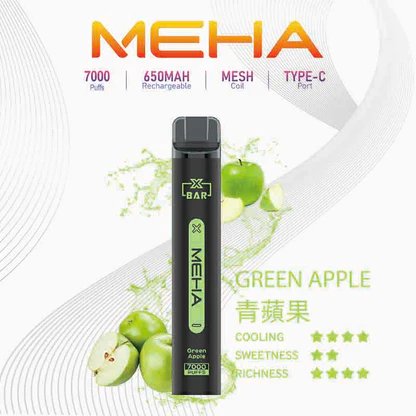 魅嗨小黑條 MEHA XBAR 7000抛棄式 Mesh芯爆發力強 3%丁鹽黃金配方 極強冰感體驗 650mAh大電量可充電長效續航 台灣現貨:圖片 3